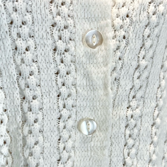 VINTAGE 60s mid century knit sweater cape poncho shawl button front fringe - Picture 4 of 10